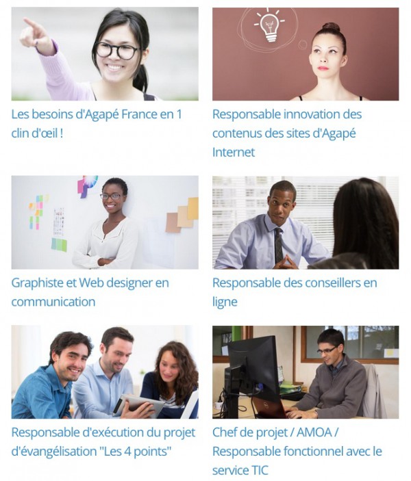 fiches de poste Agape France